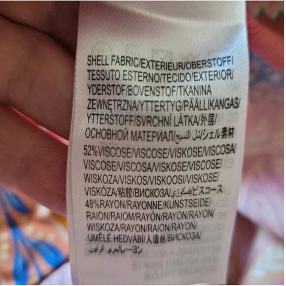 Farm Rio Mystic Bush Midi Boho Cold Shoulders Tropical Dress size XS - Picture 9 of 10